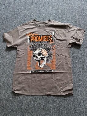 Before Promises Men’s Brown Short-Sleeve Graphic Skull Tee New Without Tags
